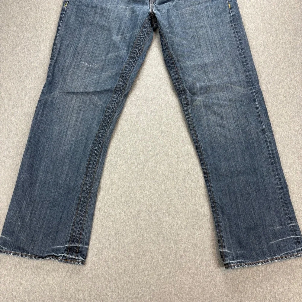 Fox Denim Duster Jeans Mens 31 Blue Y2K Racing VTG Grunge‎ Relaxed Fit Bootcut - Picture 3 of 16